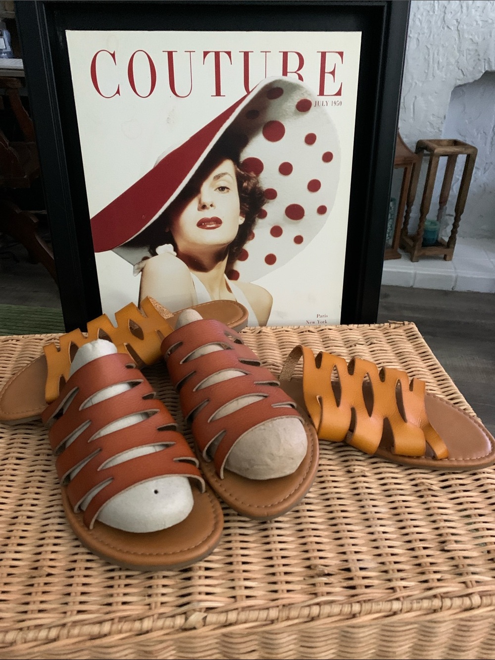 Rouge! Women's Multi-Strap Slide Sandal in Brown and Mustard Bundle deal!